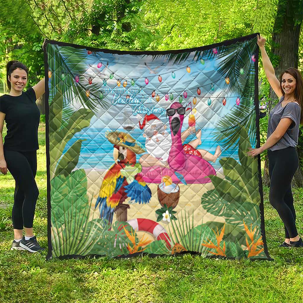 Have Yourself A Beachy Little Christmas Quilt with Santa Chilling - Polynesian Pride