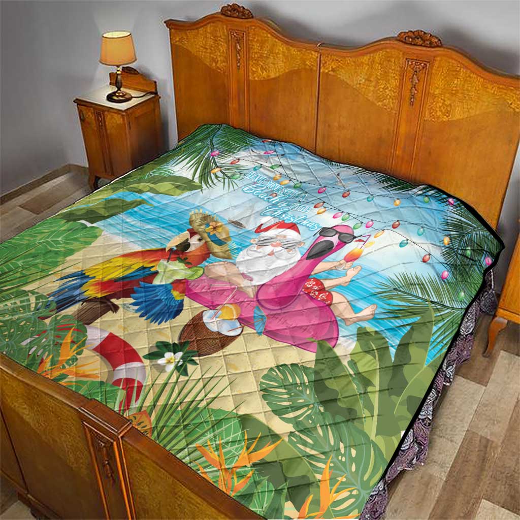 Have Yourself A Beachy Little Christmas Quilt with Santa Chilling - Polynesian Pride