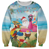 Have Yourself A Beachy Little Christmas Sweatshirt with Santa Chilling - Polynesian Pride