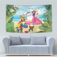 Have Yourself A Beachy Little Christmas Tapestry with Santa Chilling - Polynesian Pride