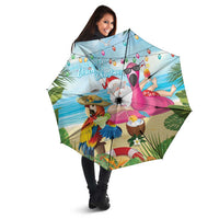 Have Yourself A Beachy Little Christmas Umbrella with Santa Chilling - Polynesian Pride
