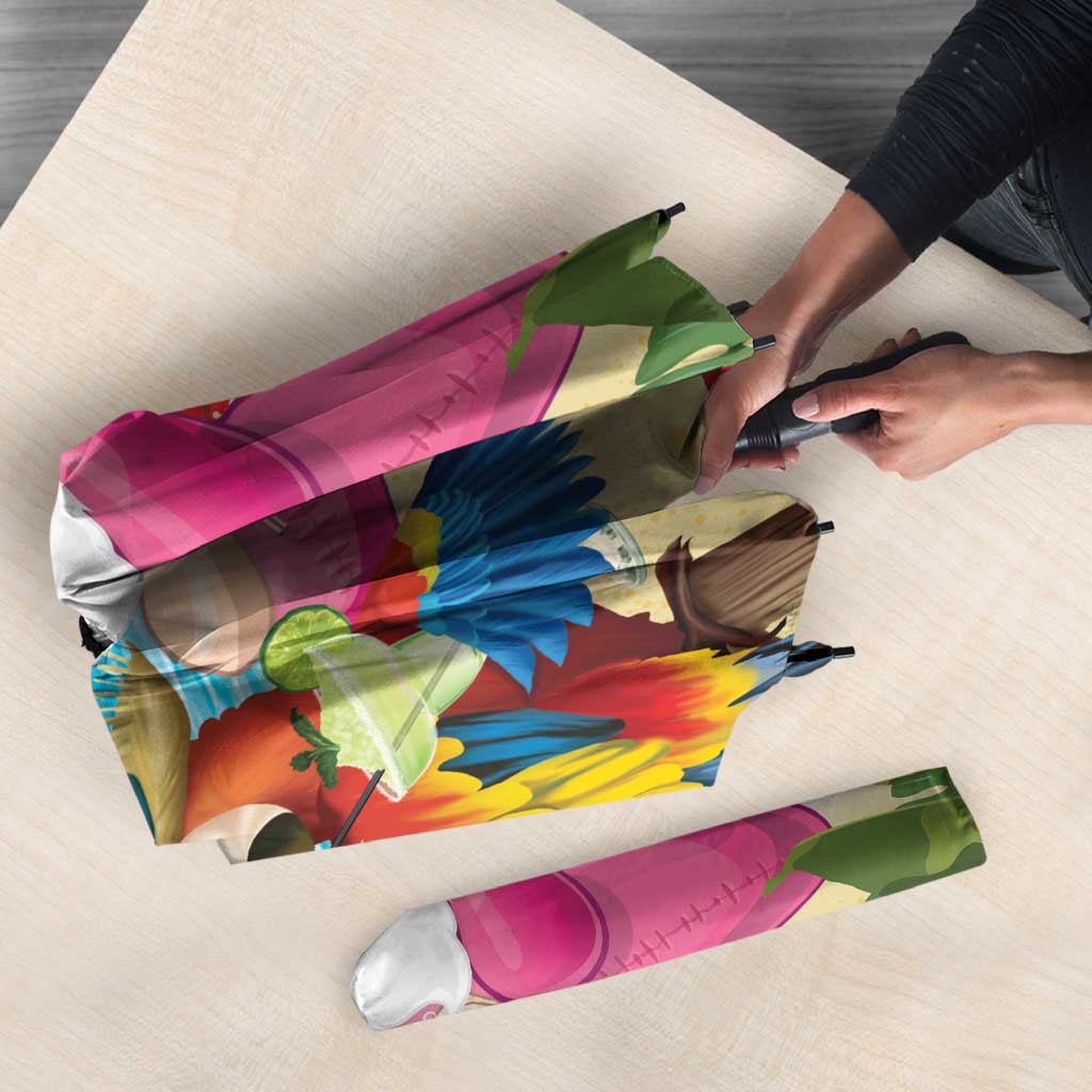 Have Yourself A Beachy Little Christmas Umbrella with Santa Chilling - Polynesian Pride