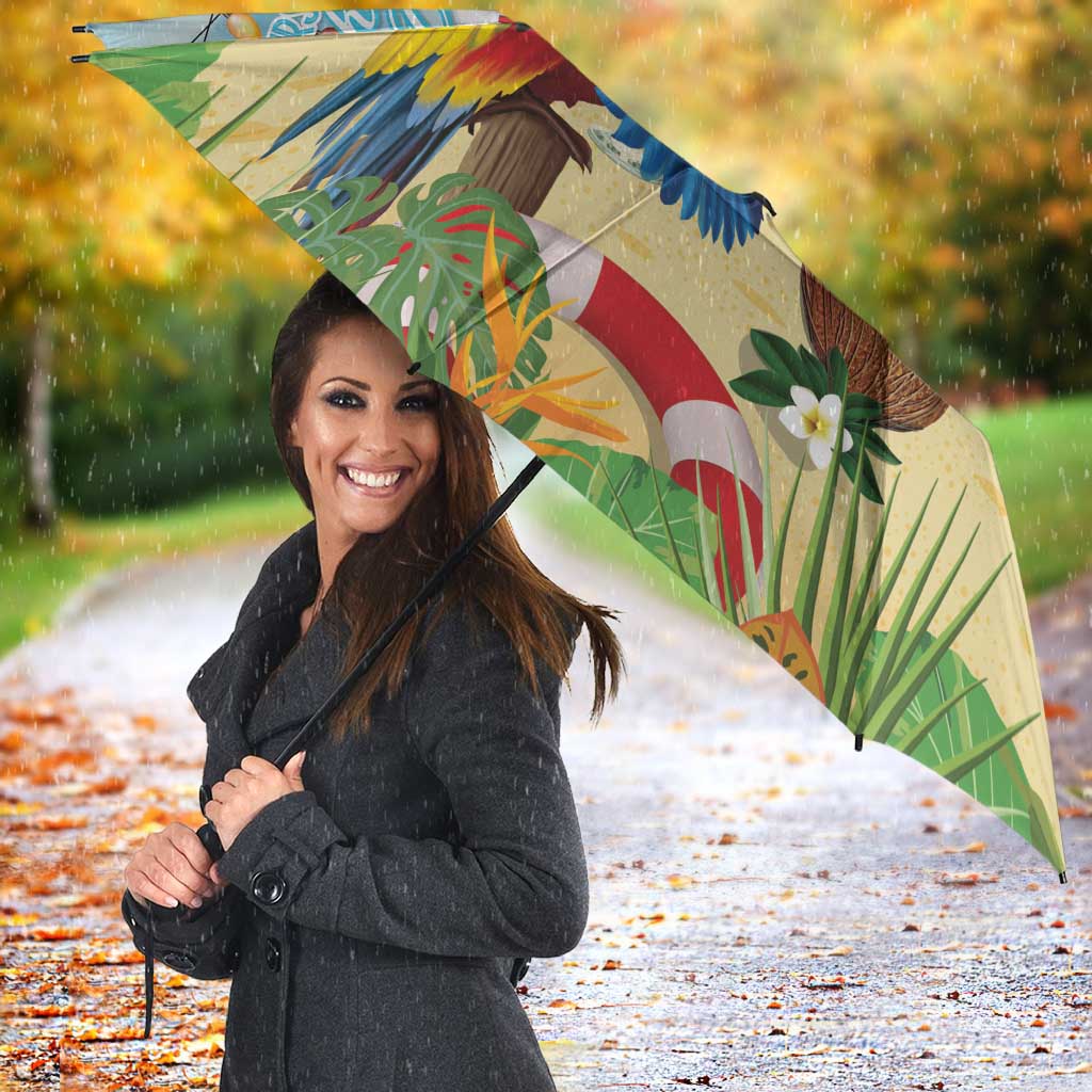 Have Yourself A Beachy Little Christmas Umbrella with Santa Chilling - Polynesian Pride