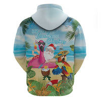 Have Yourself A Beachy Little Christmas Zip Hoodie with Santa Chilling - Polynesian Pride