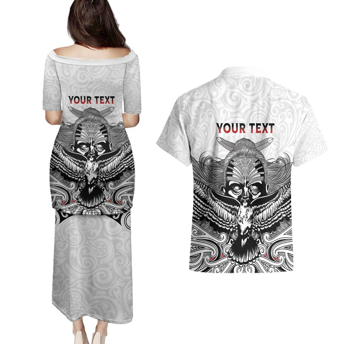 Aotearoa Personalized Couples Matching Puletasi and Hawaiian Shirt Proud To Be Maori