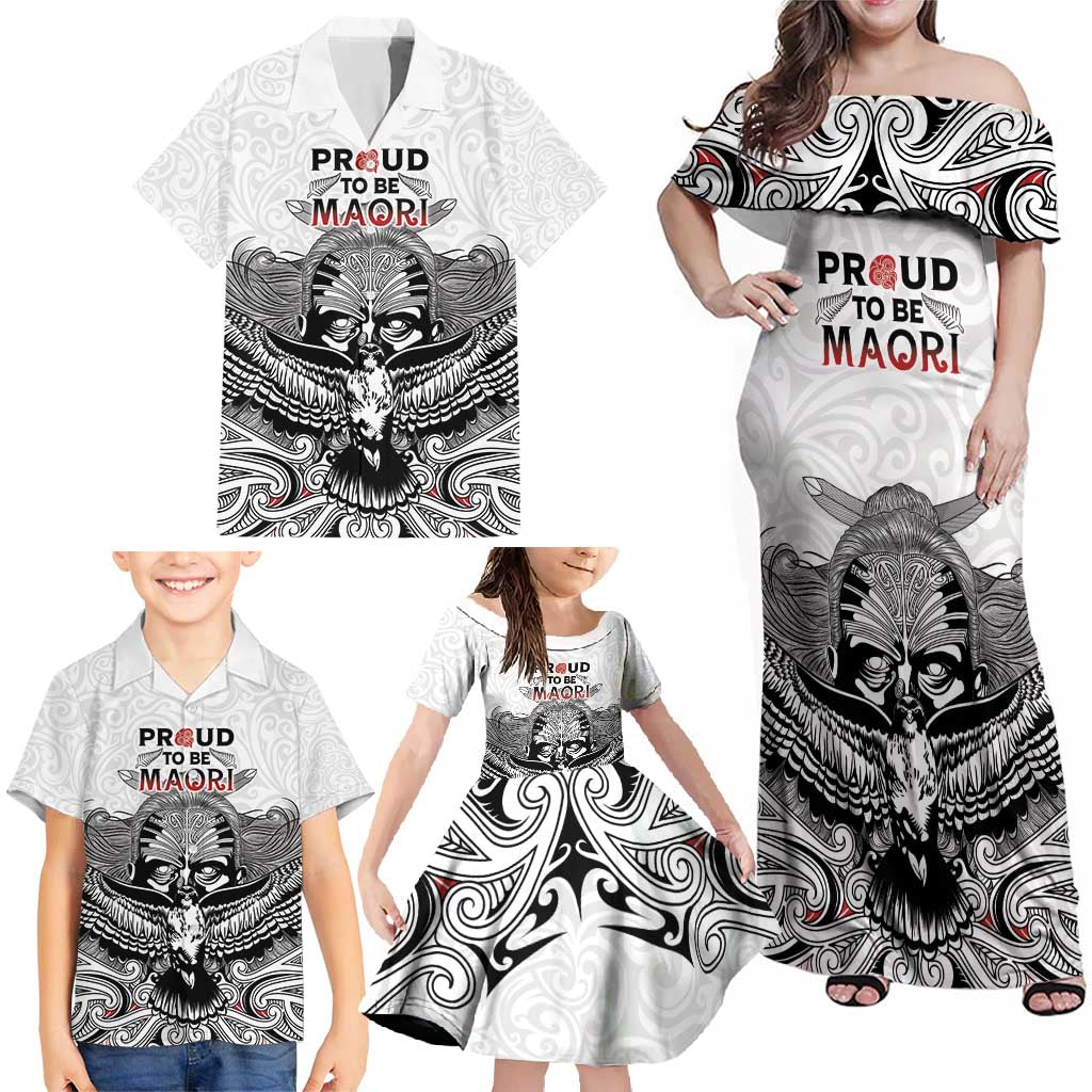 Aotearoa Personalized Family Matching Off Shoulder Maxi Dress and Hawaiian Shirt Proud To Be Maori LT7 - Polynesian Pride