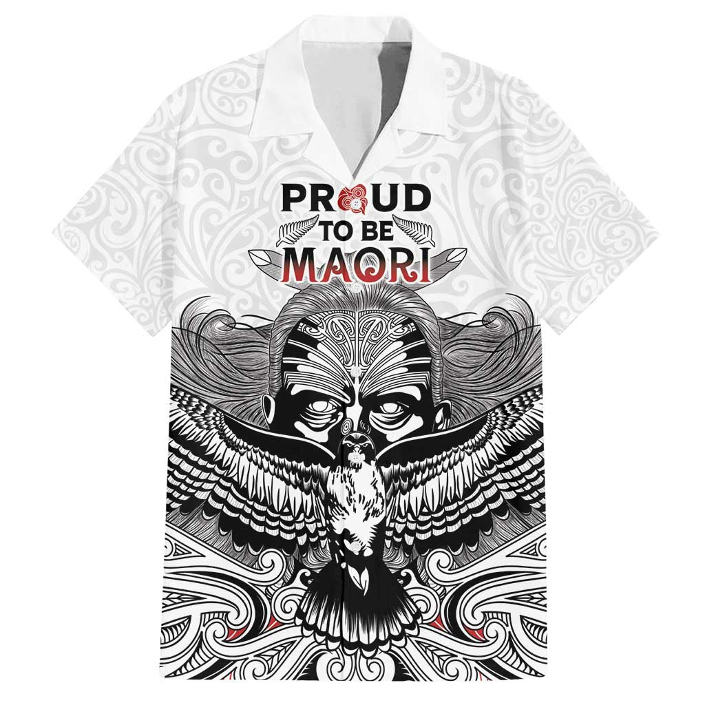Aotearoa Personalized Family Matching Off Shoulder Maxi Dress and Hawaiian Shirt Proud To Be Maori LT7 Dad's Shirt - Short Sleeve White - Polynesian Pride