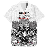 Aotearoa Personalized Family Matching Off Shoulder Maxi Dress and Hawaiian Shirt Proud To Be Maori LT7 Dad's Shirt - Short Sleeve White - Polynesian Pride