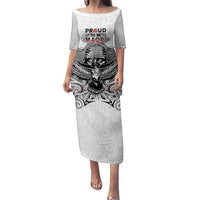 Aotearoa Personalized Family Matching Puletasi and Hawaiian Shirt Proud To Be Maori LT7 Mom's Dress White - Polynesian Pride
