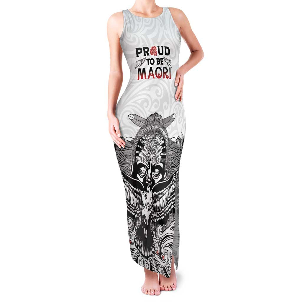 Aotearoa Personalized Family Matching Tank Maxi Dress and Hawaiian Shirt Proud To Be Maori LT7 Mom's Dress White - Polynesian Pride