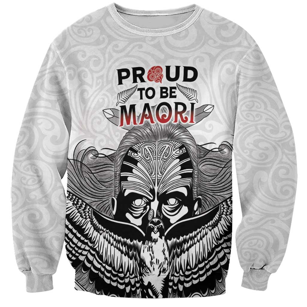 Aotearoa Personalized Sweatshirt Proud To Be Maori LT7 Unisex White - Polynesian Pride
