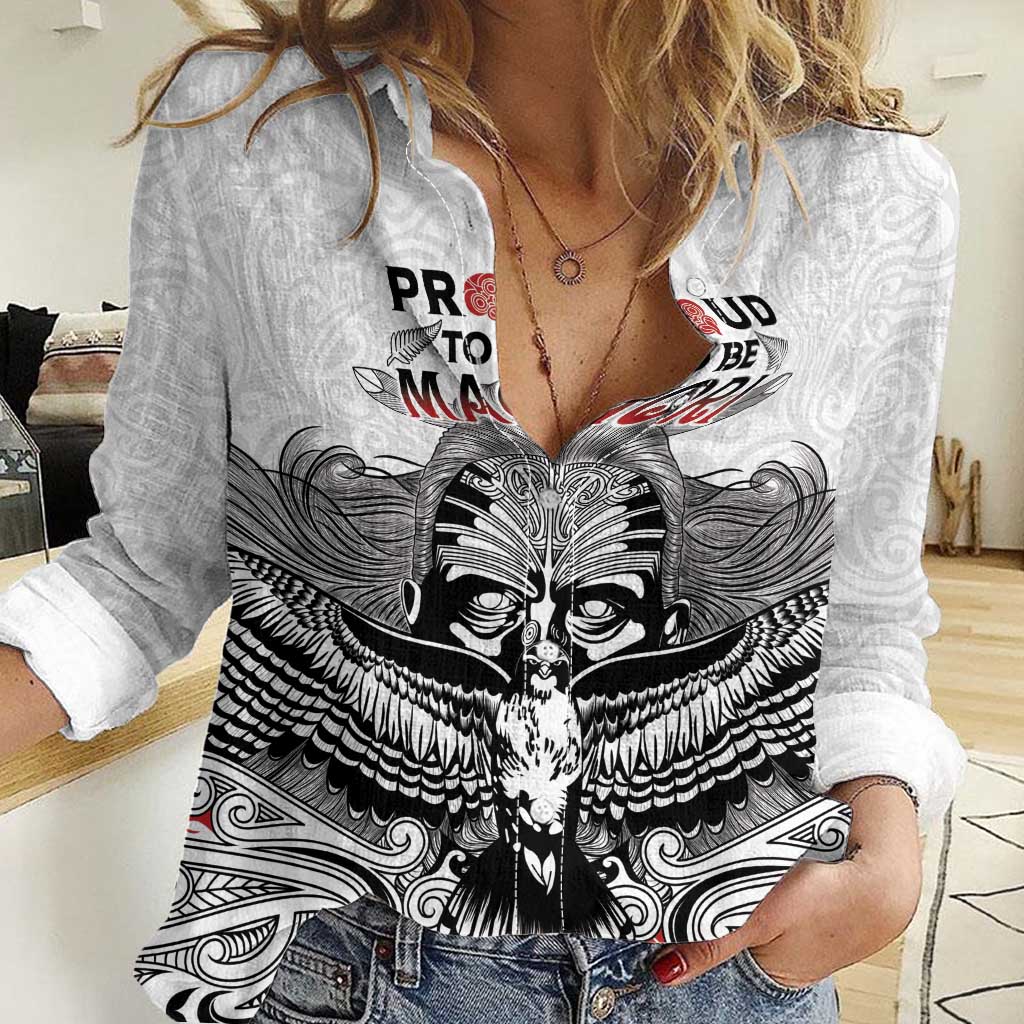 Aotearoa Personalized Women Casual Shirt Proud To Be Maori LT7 Female White - Polynesian Pride