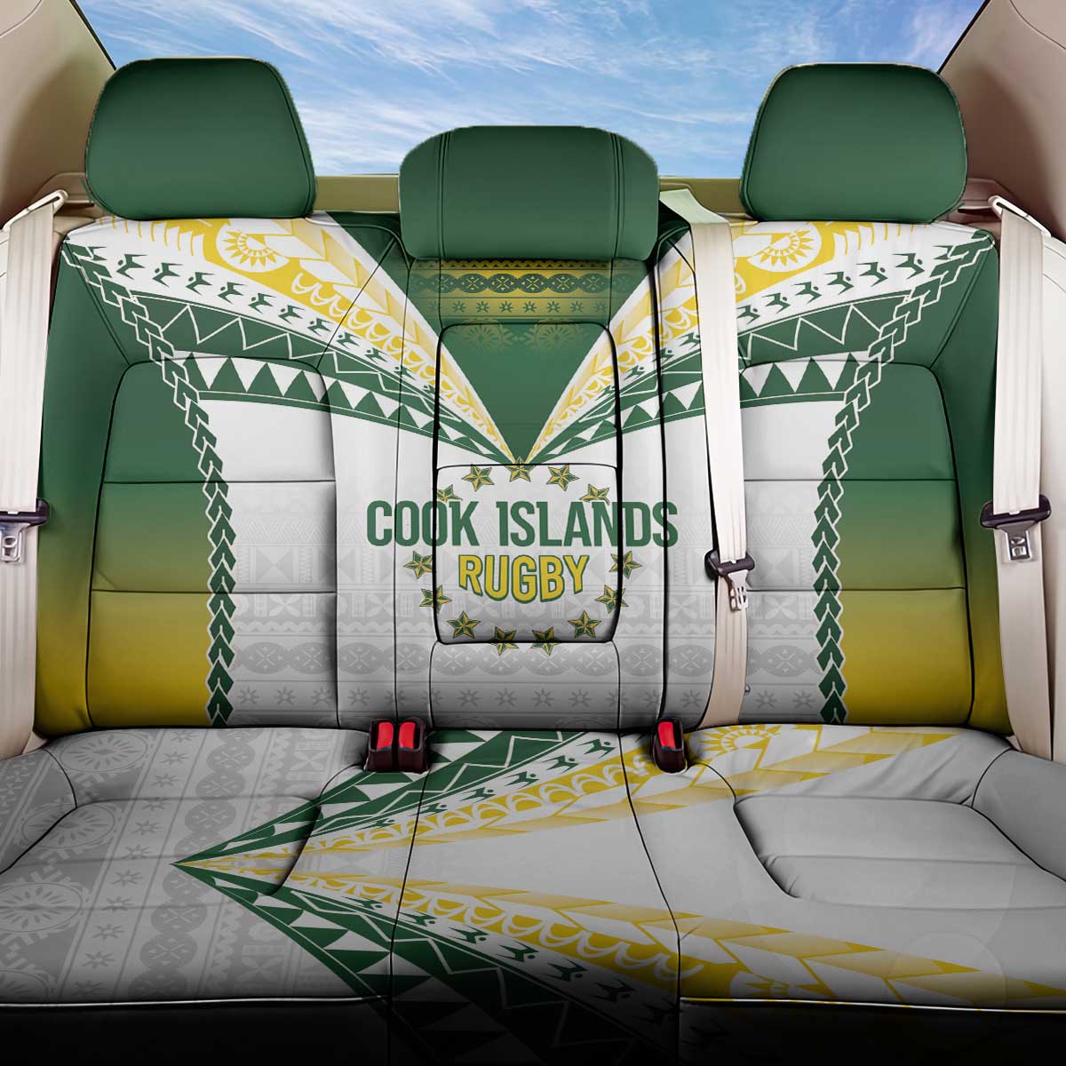Cook Islands Rugby Back Car Seat Cover Kuki's Aitu Champions - Polynesian Pride