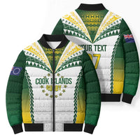 Cook Islands Rugby Custom Bomber Puffer Jacket Kuki's Aitu Champions - Polynesian Pride