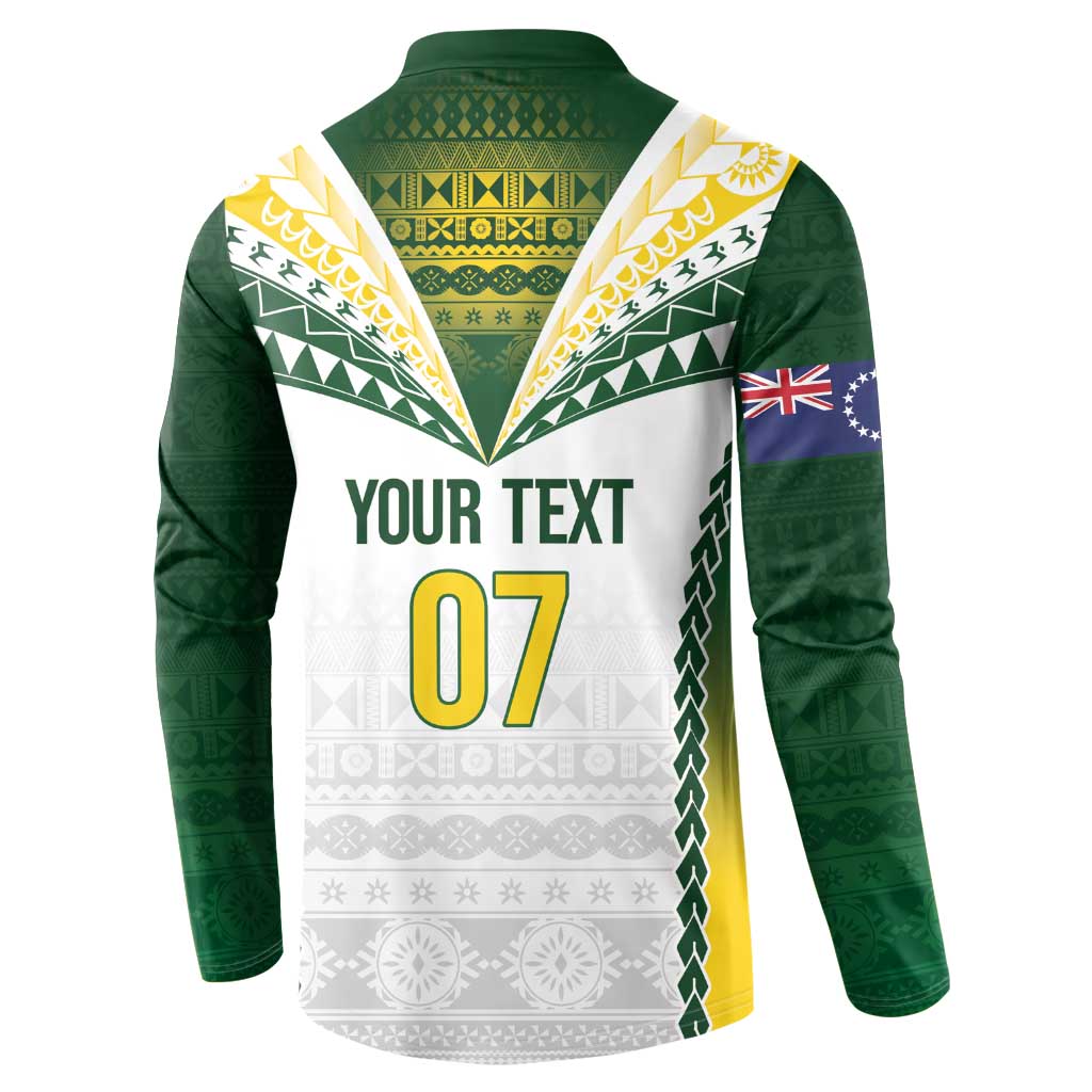 Cook Islands Rugby Custom Button Sweatshirt Kuki's Aitu Champions - Polynesian Pride
