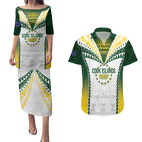 Cook Islands Rugby Custom Couples Matching Puletasi and Hawaiian Shirt Kuki's Aitu Champions - Polynesian Pride