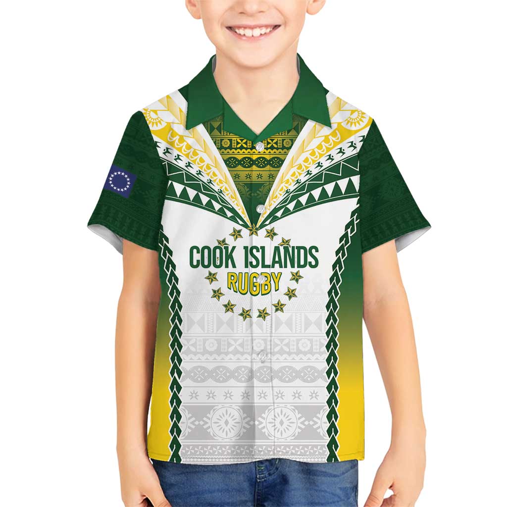 Cook Islands Rugby Custom Family Matching Long Sleeve Bodycon Dress and Hawaiian Shirt Kuki's Aitu Champions - Polynesian Pride