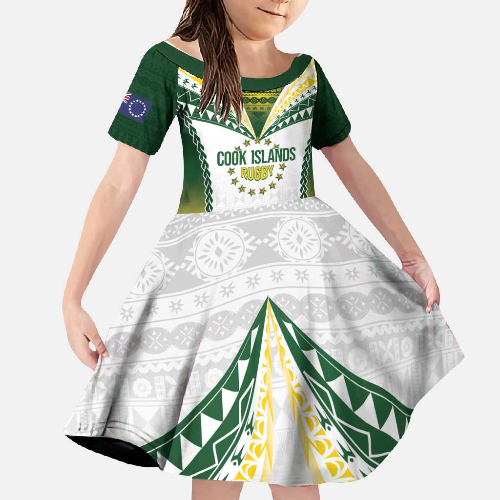Cook Islands Rugby Custom Family Matching Mermaid Dress and Hawaiian Shirt Kuki's Aitu Champions - Polynesian Pride