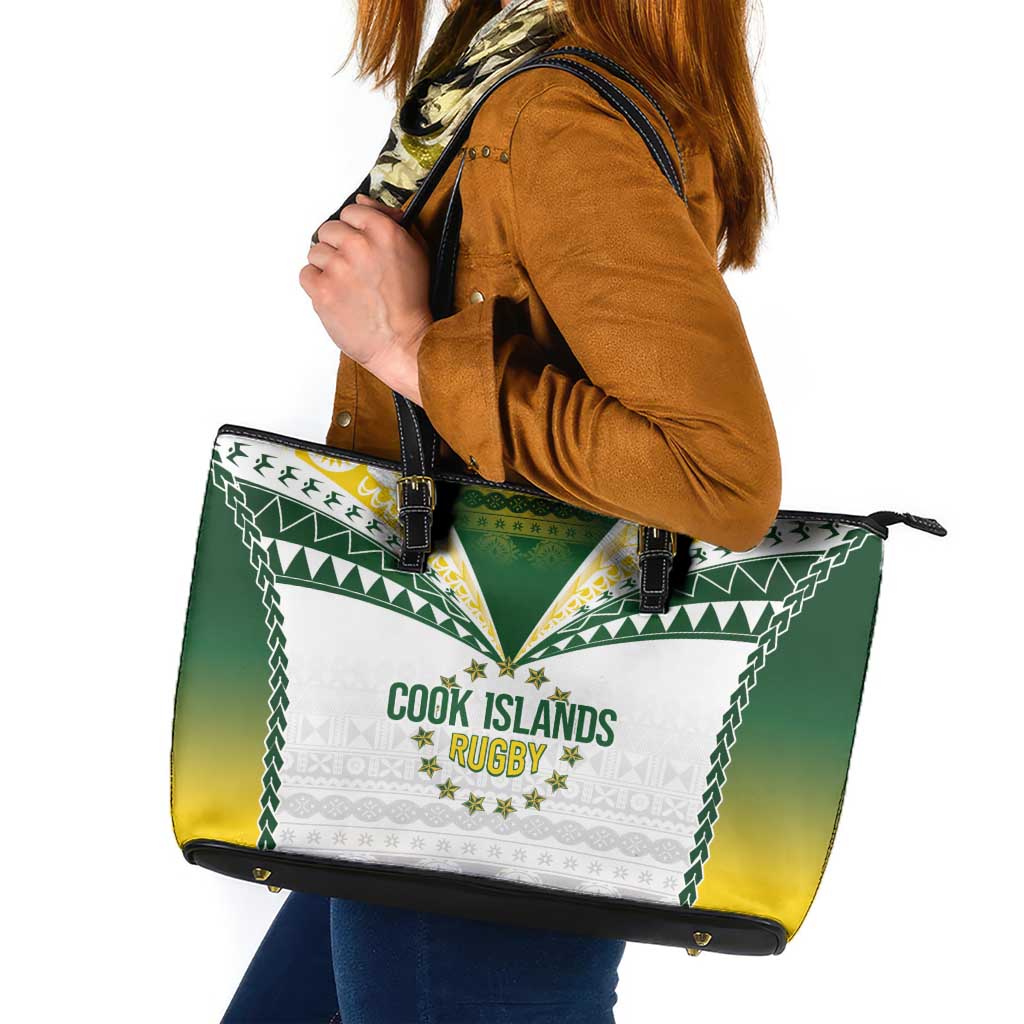 Cook Islands Rugby Leather Tote Bag Kuki's Aitu Champions - Polynesian Pride