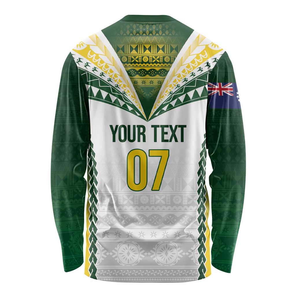 Cook Islands Rugby Custom Long Sleeve Shirt Kuki's Aitu Champions - Polynesian Pride