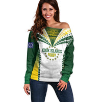 Cook Islands Rugby Custom Off Shoulder Sweater Kuki's Aitu Champions - Polynesian Pride