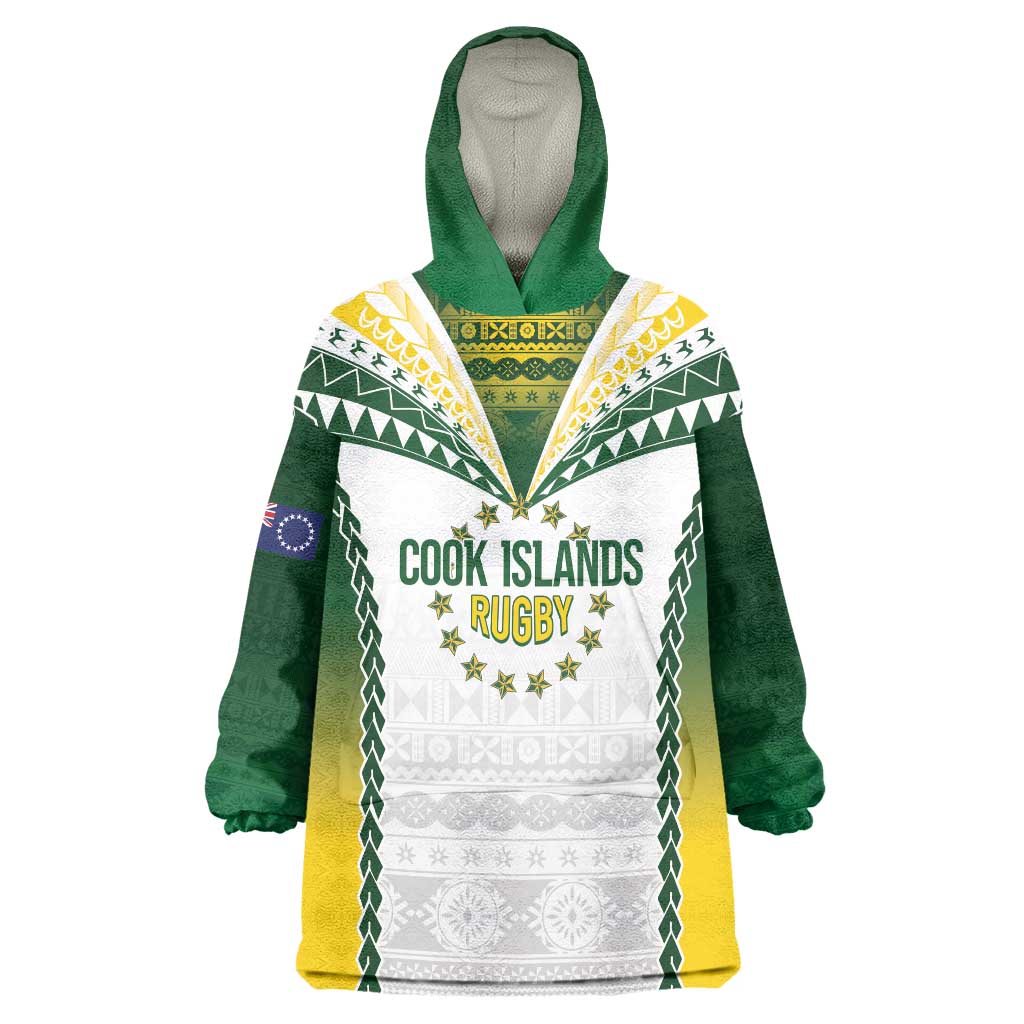 Cook Islands Rugby Custom Wearable Blanket Hoodie Kuki's Aitu Champions - Polynesian Pride