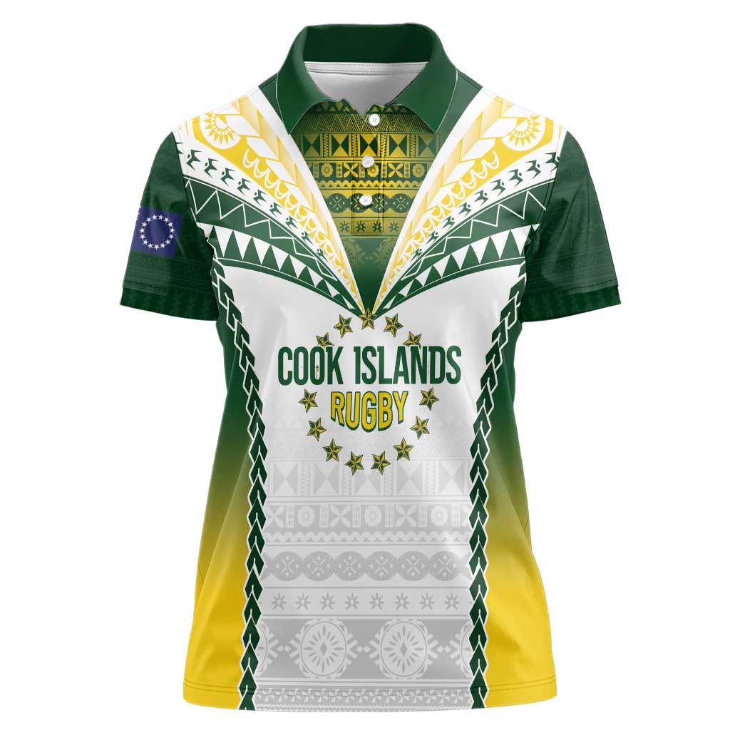 Cook Islands Rugby Custom Women Polo Shirt Kuki's Aitu Champions - Polynesian Pride