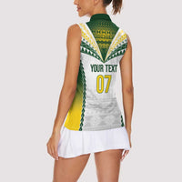 Cook Islands Rugby Custom Women Sleeveless Polo Shirt Kuki's Aitu Champions - Polynesian Pride