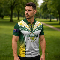 Cook Islands Rugby Custom Zipper Polo Shirt Kuki's Aitu Champions - Polynesian Pride