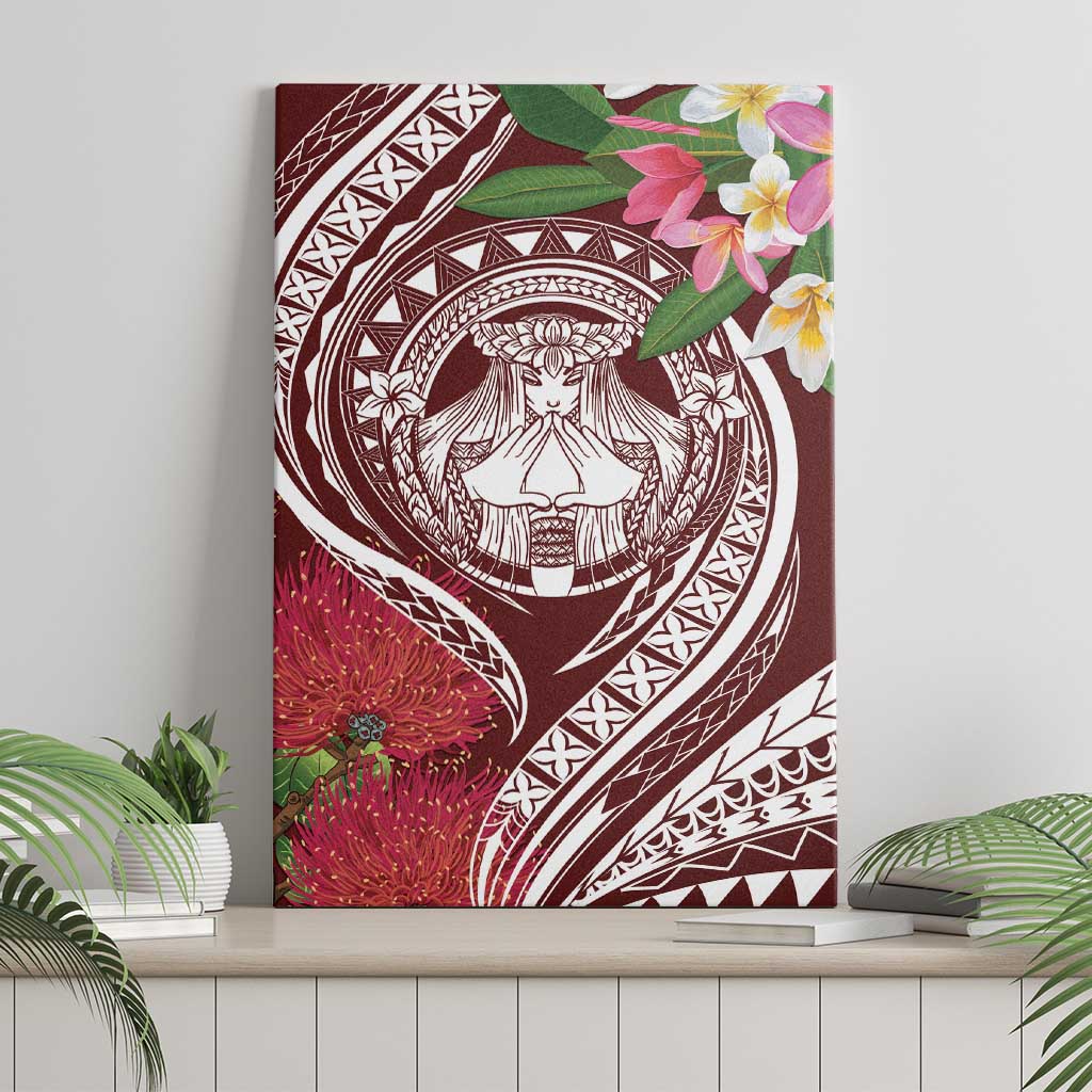Aloha Hawaii Big Island Canvas Wall Art Ohia Lehua Wahine