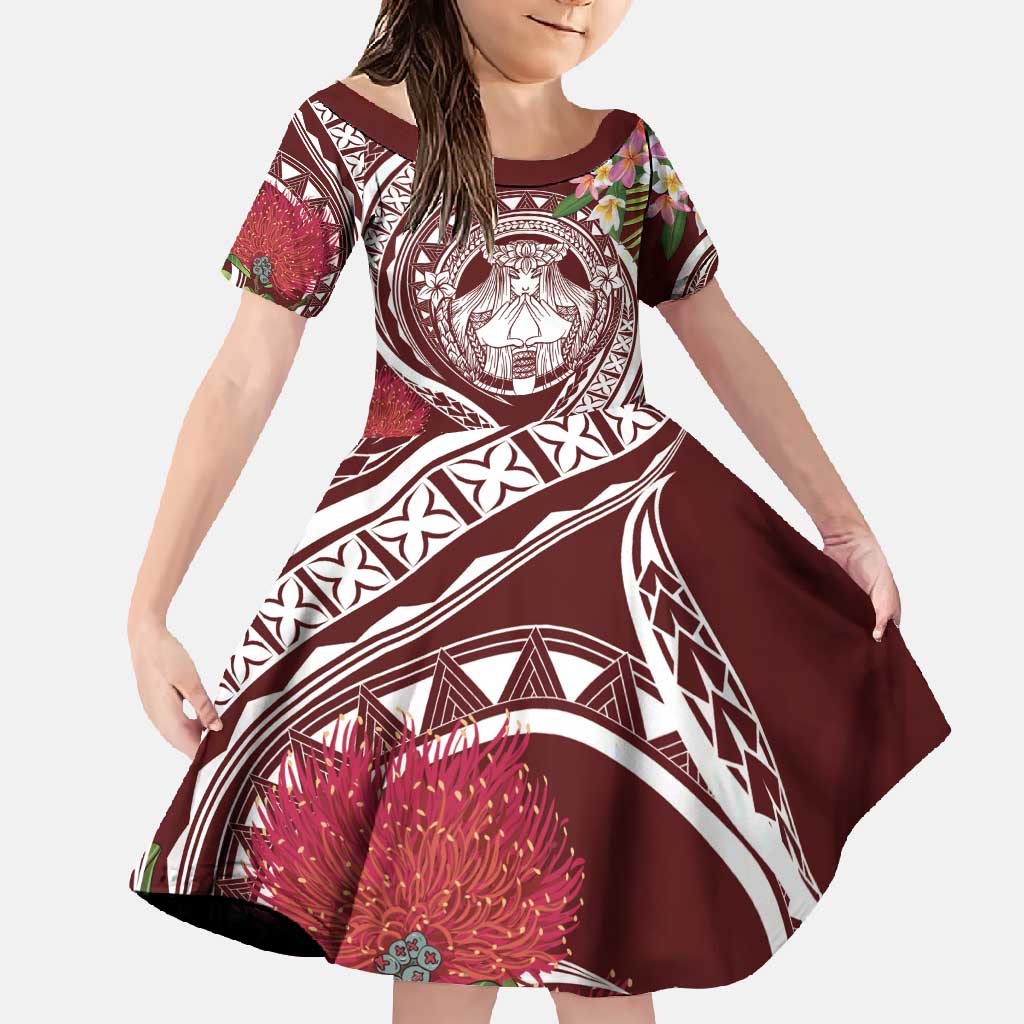 Aloha Hawaii Big Island Family Matching Summer Maxi Dress and Hawaiian Shirt Ohia Lehua Wahine