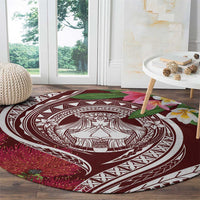Aloha Hawaii Big Island Round Carpet Ohia Lehua Wahine