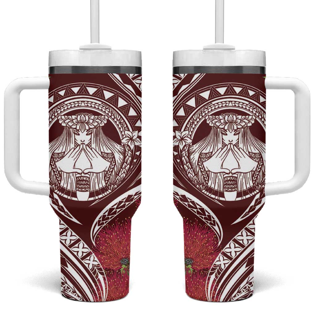 Aloha Hawaii Big Island Tumbler With Handle Ohia Lehua Wahine