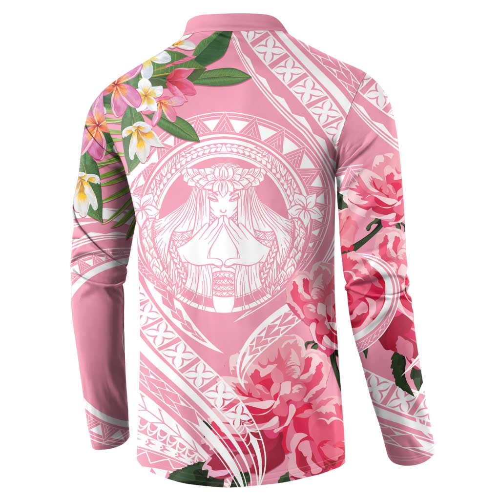 Aloha Hawaii Maui Button Sweatshirt Goddess Lokelani Rose