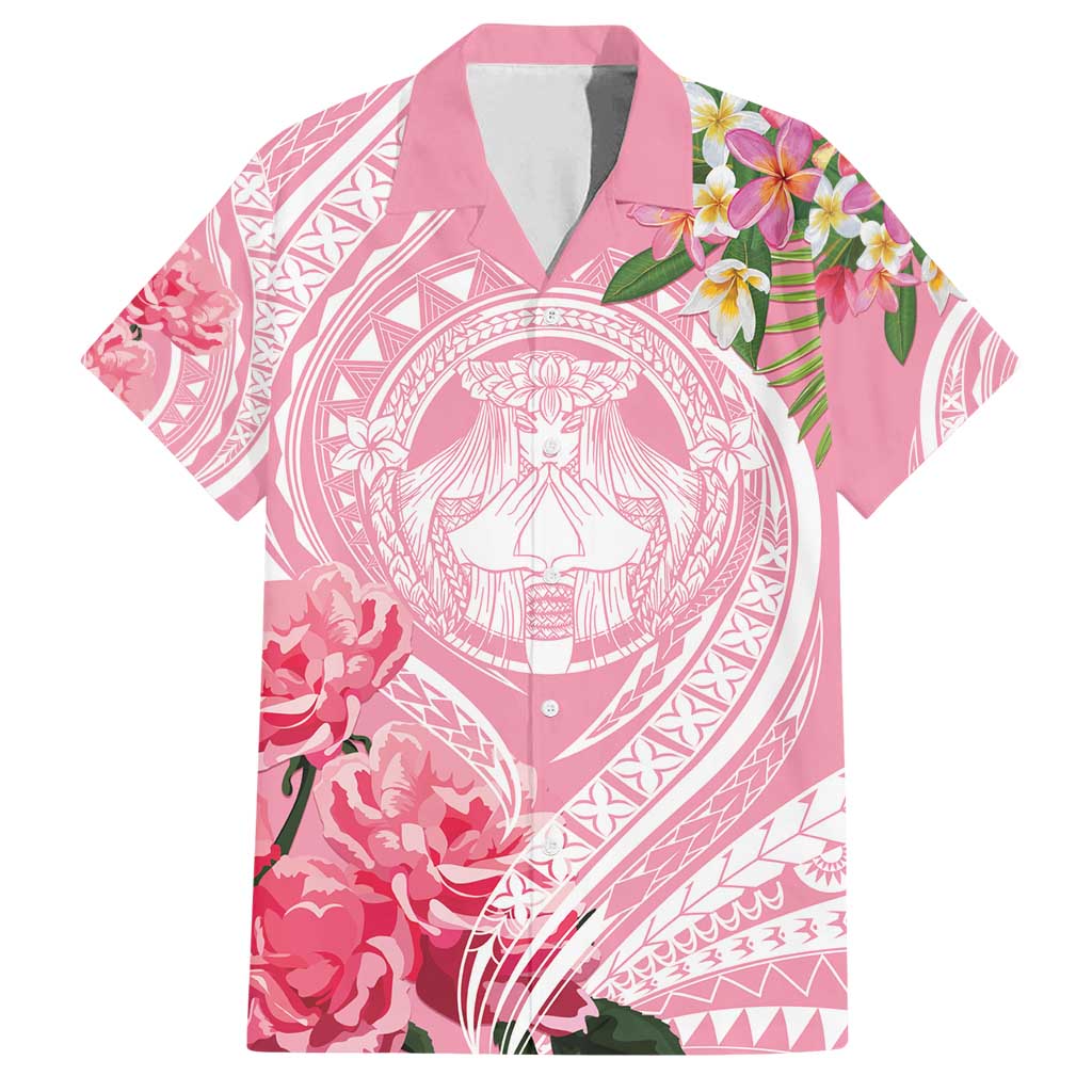 Aloha Hawaii Maui Family Matching Off Shoulder Short Dress and Hawaiian Shirt Goddess Lokelani Rose