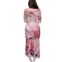 Aloha Hawaii Maui Family Matching Puletasi and Hawaiian Shirt Goddess Lokelani Rose