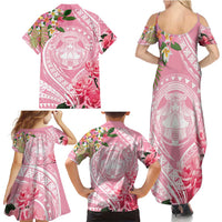 Aloha Hawaii Maui Family Matching Summer Maxi Dress and Hawaiian Shirt Goddess Lokelani Rose