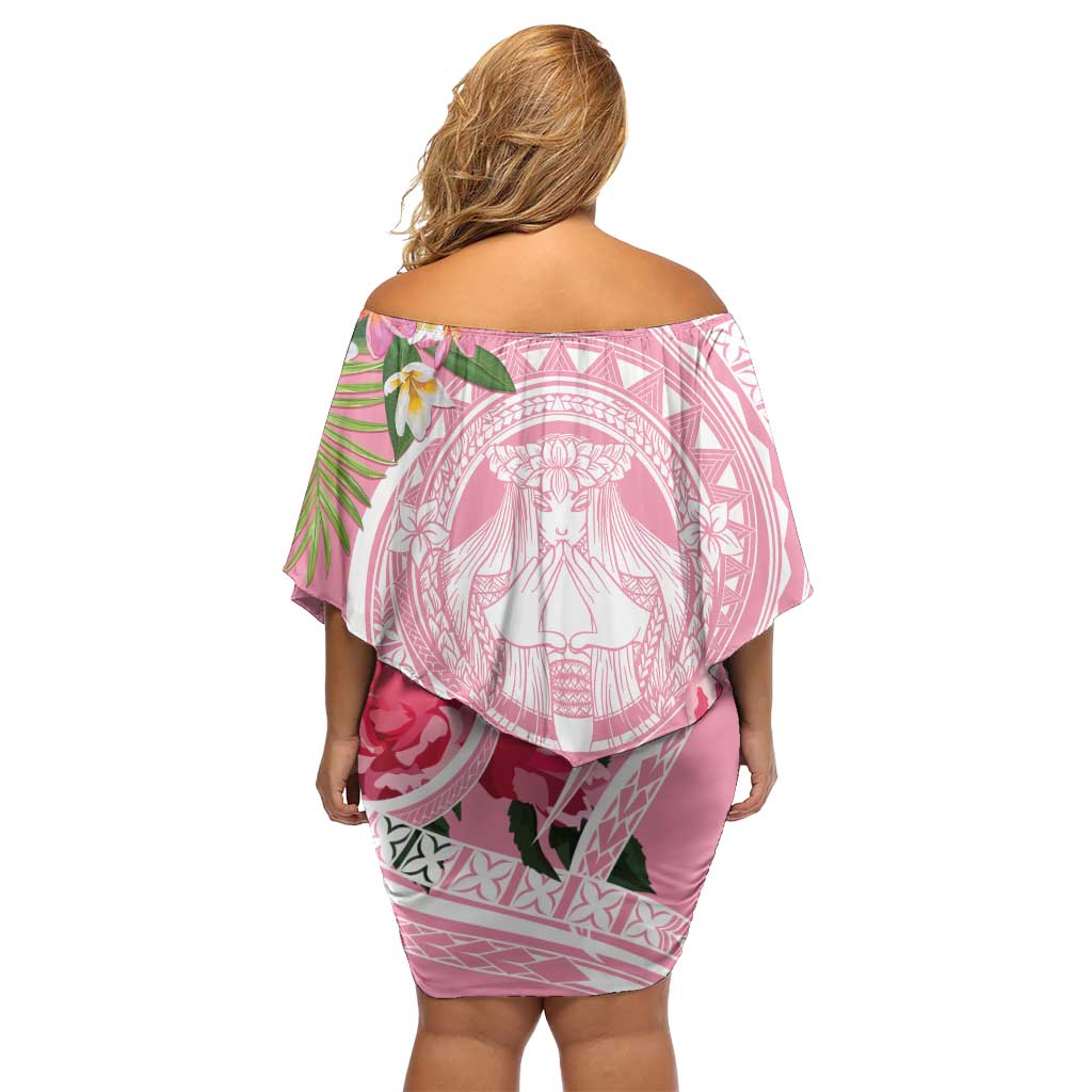 Aloha Hawaii Maui Off Shoulder Short Dress Goddess Lokelani Rose