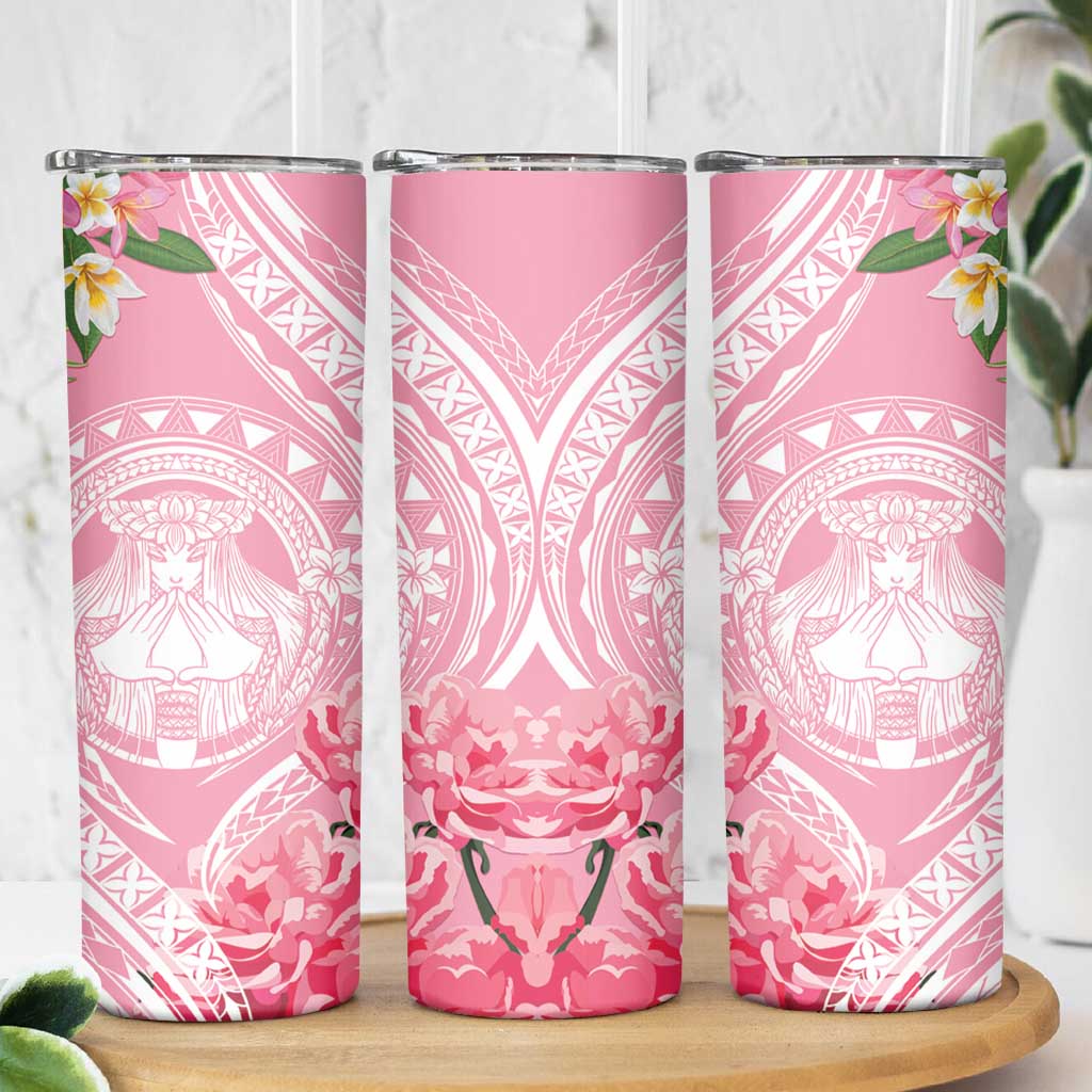 Aloha Hawaii Maui Skinny Tumbler Goddess Lokelani Rose