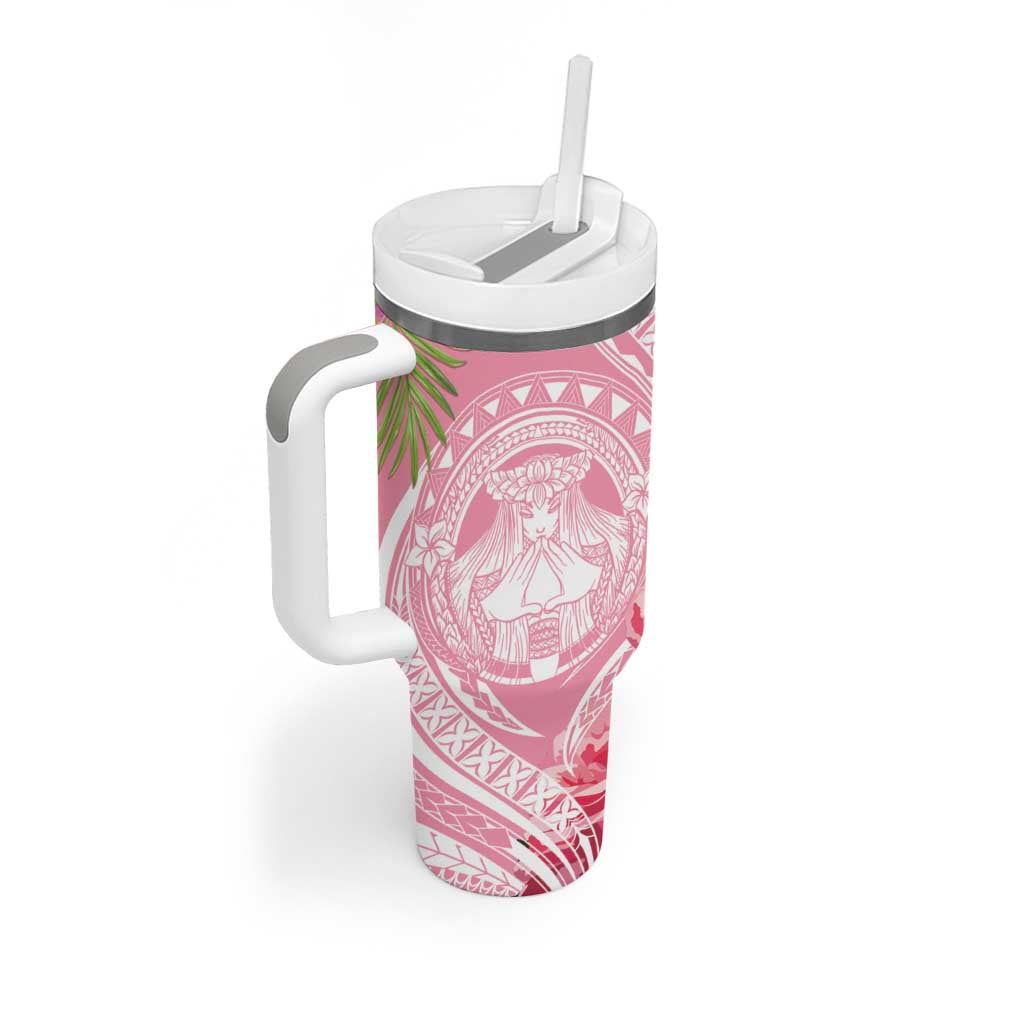 Aloha Hawaii Maui Tumbler With Handle Goddess Lokelani Rose