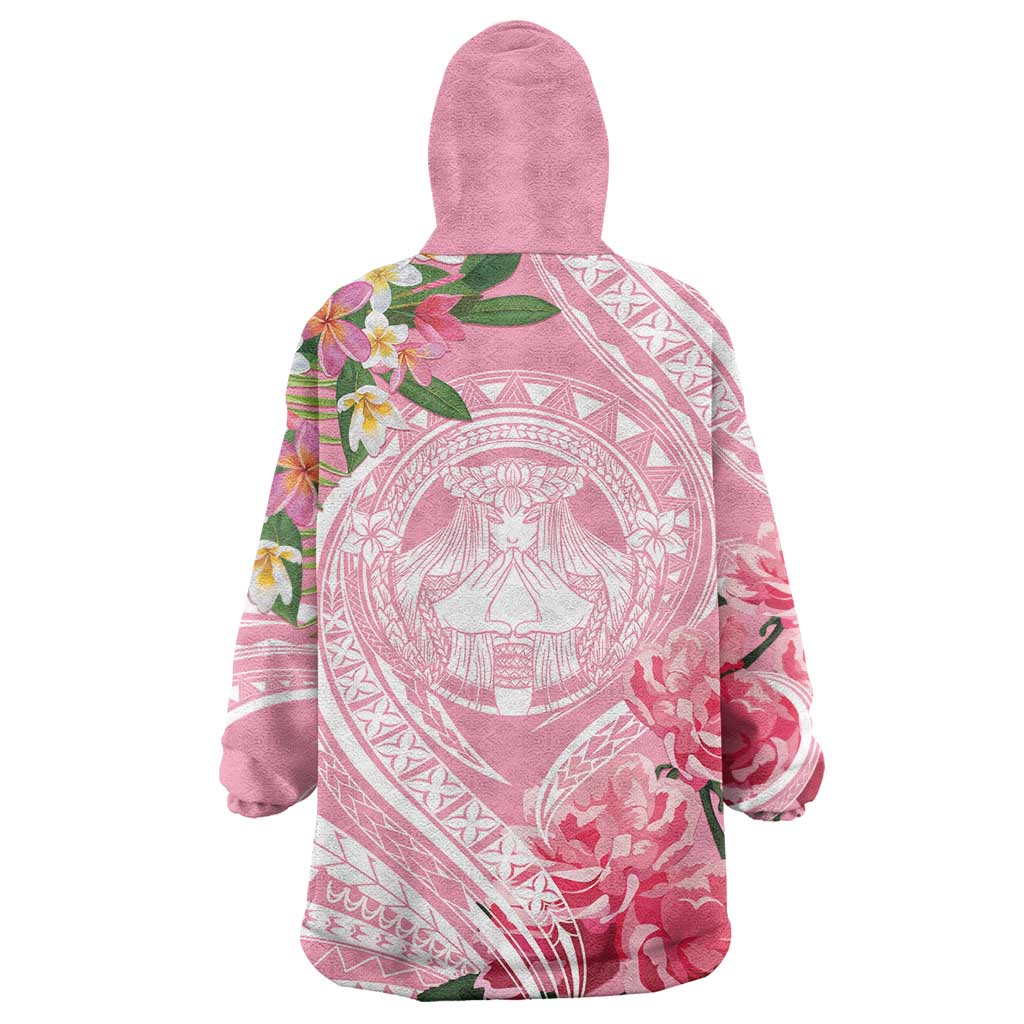 Aloha Hawaii Maui Wearable Blanket Hoodie Goddess Lokelani Rose