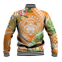 Aloha Hawaii Lanai Baseball Jacket Frangipani Mix Pineapple