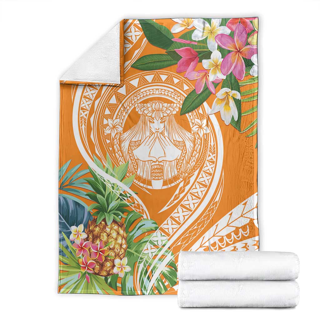 Aloha Hawaii Lanai Blanket Frangipani Mix Pineapple