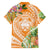 Aloha Hawaii Lanai Family Matching Off The Shoulder Long Sleeve Dress and Hawaiian Shirt Frangipani Mix Pineapple