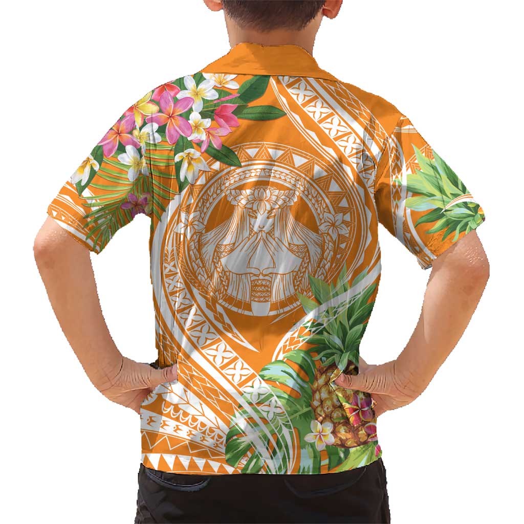 Aloha Hawaii Lanai Kid Hawaiian Shirt Frangipani Mix Pineapple