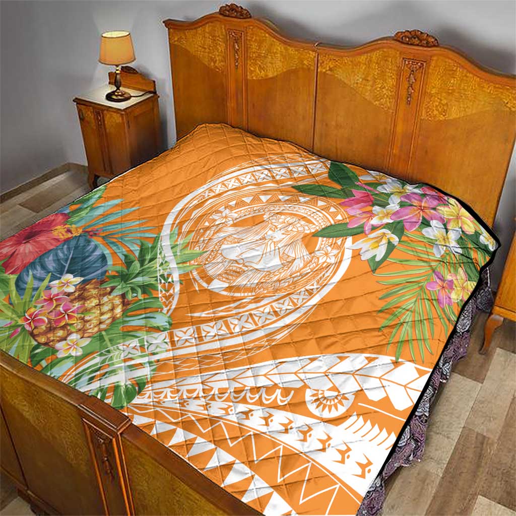 Aloha Hawaii Lanai Quilt Frangipani Mix Pineapple