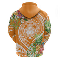 Aloha Hawaii Lanai Zip Hoodie Frangipani Mix Pineapple