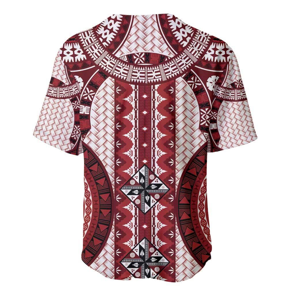Bula Fiji Vintage Baseball Jersey Scarlet Masi Motifs