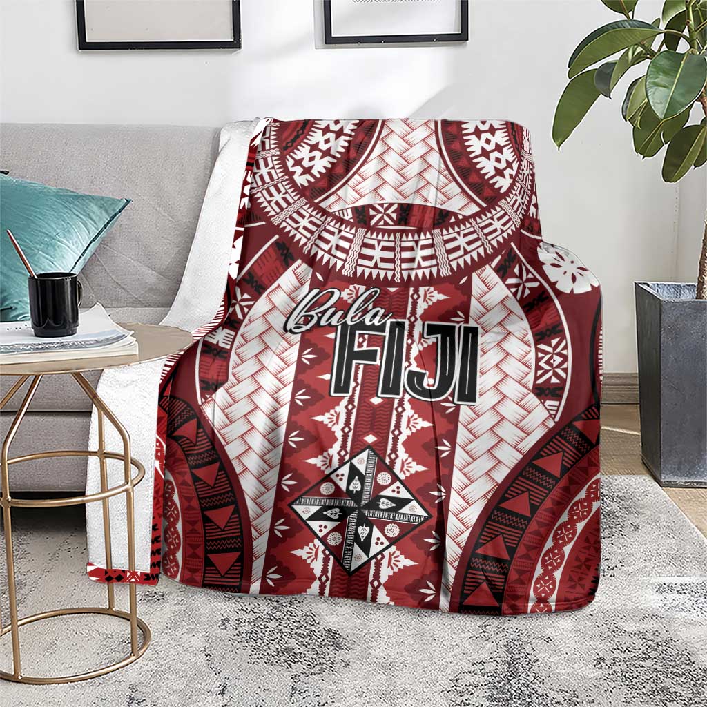 Bula Fiji Vintage Blanket Scarlet Masi Motifs