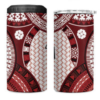 Bula Fiji Vintage 4 in 1 Can Cooler Tumbler Scarlet Masi Motifs LT7 One Size: 16 oz Scarlet - Polynesian Pride